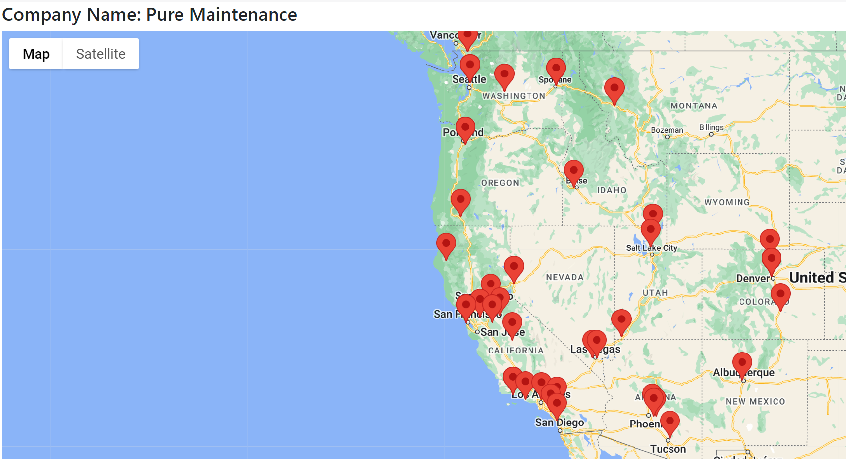 Map of North State Pure Maintenance's Northern California service area, covering Del Norte, Humboldt, Trinity, Siskiyou, Shasta, Tehama, Lassen, and Modoc counties